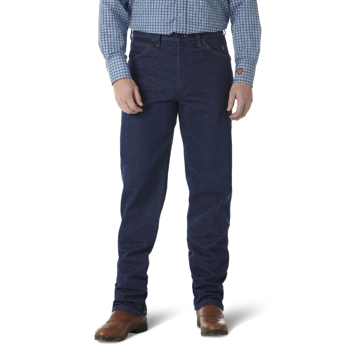 Wrangler Flame Resistant Relaxed Fit Jean in Prewash in Denim